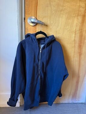 Brandy Melville Navy Zip-Up Hoodie